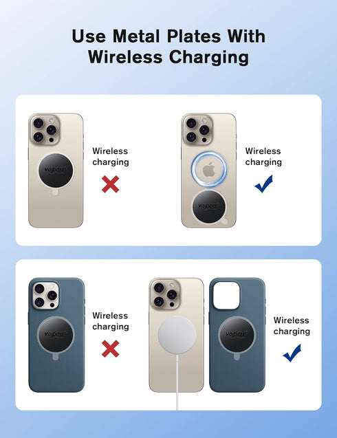 volport Mount Metal Plates Replacement 6pcs for Magnetic Phone Magnet Car Mount, 3M Strong MagicPlate Metal Disc Sticker Adhesive Round for Magnet...