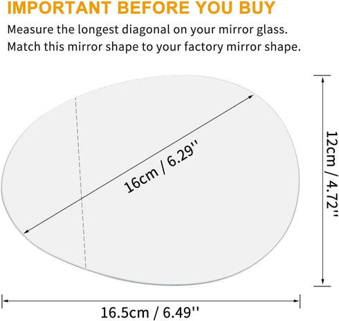 X AUTOHAUX Car Driver Left Side LH Mirror Glass W/Adhesive for BMW for Mini Cooper 2007-2015...