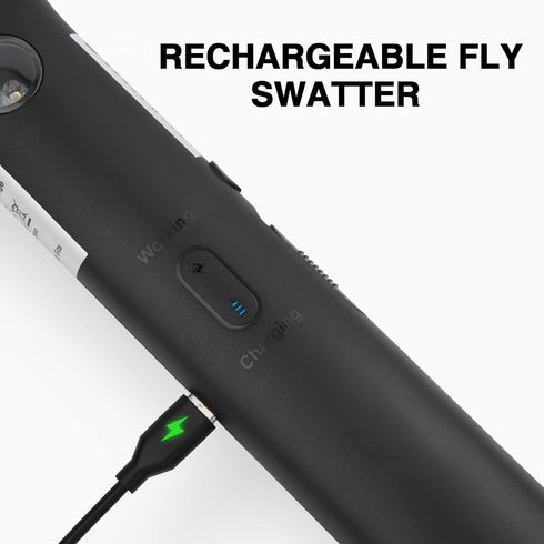 mafiti 2 in 1 Electric Fly Swatter Rechargeable with Flashlight Mosquito Zapper Bug Zapper Racket Fly Killer Indoor Outdoor Light Camping Accessor...
