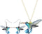 Acrylic Cyan-blue Hummingbird Birds Necklace Pendant Earrings Dangle Jewelry Sets for Women Teen Girls Charm Gifts...