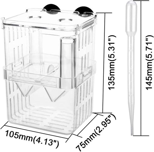 Senzeal Aquarium Fish Breeder Box Plastic Fish Isolation Breeding Box Hatching Incubator Box for Baby Fish Shrimp Clownfish Guppy...