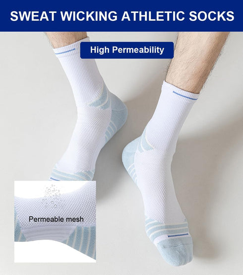 Hiflyer 5 Pairs Basketball Socks Men & Women, Mens Athletic Socks Training Socks Men, Thick Compression Sports Socks for Men & Women...