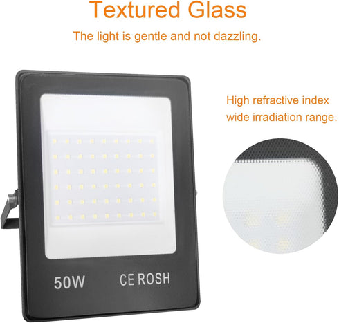 LED Flood Lights 50W, 5000LM Super Bright Work Lights, IP66 Waterproof Exterior Floodlights Outdoor 5000K Daylight White Security Lights Fixture f...
