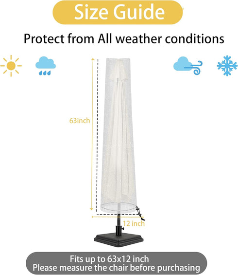 Patio Umbrella Covers Waterproof Umbrella Cover for Outdoor Umbrellas 6 ft to 9ft Umbrella Protector Solar Patio Umbrella Cover Replacement...