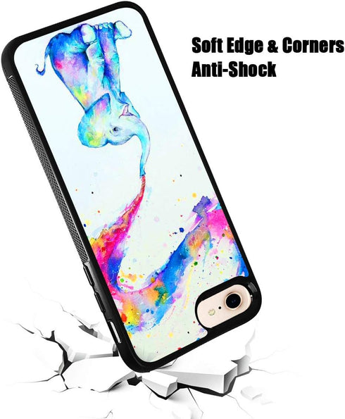 for iPhone 8 Plus, iPhone 7 Plus, Durable Protective Soft Back Case Phone Cover, HOT12443 Baby Elephant...