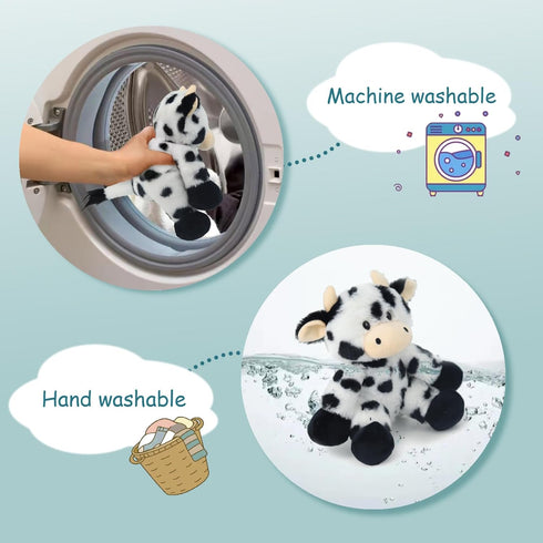 Injoy Group 9”Milk Cow Soft Stuffed Plushie Toys,Cute Cattle Toys Lifelike Stuffed Animal for Children Kids, White and Black...