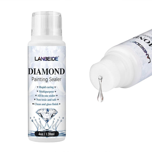 LANBEIDE Diamond Painting Sealer 120ML, 5D Diamond Painting Glue Permanent Hold & Shine Effect Sealer for Diamond Painting and Puzzle Glue (4 OZ)...