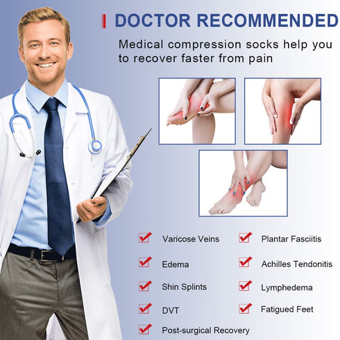 Beister Closed Toe Knee High Calf Compression Socks for Women & Men, Firm 20-30 mmHg Graduated Support for Varicose Veins, Edema, Flight, Pregnanc...