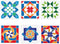 FINGERINSPIRE 6 Pcs Sunshine Barn Quilt Stencil 7.87x7.87 inch Kaleidoscope Quilt Block Painting Stencil Plastic Geometric Patterns Stencil Reusab...