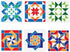 FINGERINSPIRE 6 Pcs Sunshine Barn Quilt Stencil 7.87x7.87 inch Kaleidoscope Quilt Block Painting Stencil Plastic Geometric Patterns Stencil Reusab...