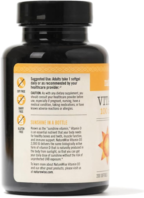 NatureWise Vitamin D3 4000iu (100 mcg) Healthy Muscle Function, and Immune Support, Non-GMO, Gluten Free in Cold-Pressed Olive Oil, Packaging Vary...