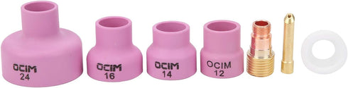 0.1In Ceramic Welding Cup Set, 2.4mm Thickness Alumina Torch Gas Lens Kit Welding Equipment Industrial Supplies WP 17 18 26 1.6 MultiModel Combina...