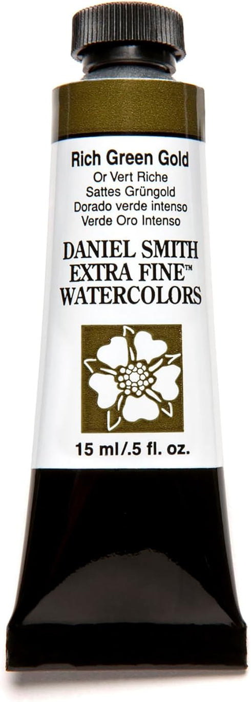 DANIEL SMITH Extra Fine Watercolor 15ml Paint Tube, Rich Green Gold, 0.5 Fl Oz (Pack of 1)...