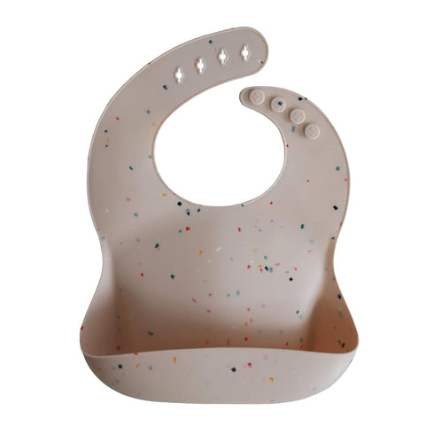 mushie Silicone Baby Bib | Adjustable Fit Waterproof Bibs (Vanilla Confetti)...