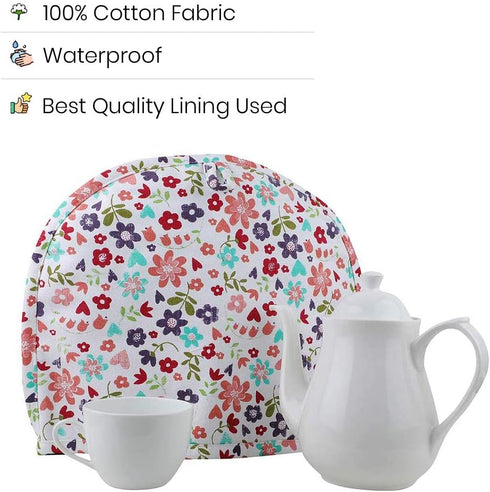 HealthAndYoga™ Insulating Tea Cozy - Pure Cotton and Traditional - Double Layered with Inner Waterproof Polyester Fabric...