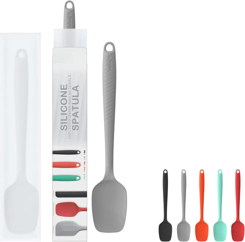 Permanent Warranty Silicone Large Spoonila 1 PCS Heat Resistant Silicone Spatula Cooking for Nonstick Cookware Kitchen Gadgets Large Spoonila Grey...