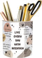 WAVEYU Cute Pen Holder for Desk, Ceramic Pencil Holder, Makeup Brush Holders, Desktop Stationery Organizer for School Students Office Women Teens ...