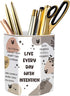 WAVEYU Cute Pen Holder for Desk, Ceramic Pencil Holder, Makeup Brush Holders, Desktop Stationery Organizer for School Students Office Women Teens ...