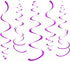 Sweet 16 Birthday Decorations Purple Silver Black for Women/Girl 16th Birthday Party Decorations Purple Silver Black Foil Hanging Swirls Decoratio...