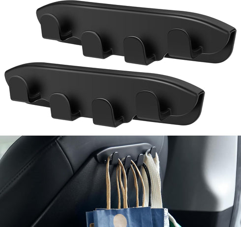 Linkstyle 2 Pcs Car Seat Hooks Compatible with Tesla Model 3 Model Y 2017-2024, Car Back Hooks Seat Headrest Hooks Car Bag Hook Universal Car Vehi...