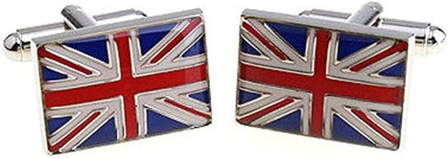 Mens Executive Cufflinks European Traveler Union Jack British Red White Blue Uk Flag Cuff Links...