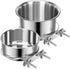 Pet Dog Food Water Bowl for Cage, Stainless Steel Non-Spill Kennel Hanging Cats Bowls with Clamp Holder Crate Feeder Dish for Small Medium Large D...