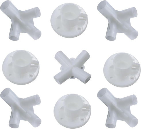 9pcs White Tent Replacement Spare Parts 3x3m Gazebo,Gazebo Awning Tent Feet Corner Center Connector,for 25/19mm Tent Connectors...