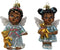 Kurt Adler Set of 2 Noble Gems 4" African American Angel Glass Christmas Ornament NB1507...