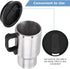 Car Heating Cup, 12V 450ml Stainless Steel Car Travel Mug with Cigarette Lighter, Electric Water Kettle Heated Mug, Travel Coffee Cup for Heating ...