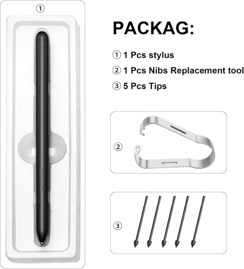 Stylus Pen for Samsung Galaxy Tab S6 Lite/S7 FE /S7+/S8/S8+, Galaxy Note 20?Note 20 Ultra 5G, with 4096 Pressure Sensitivity (Black)...