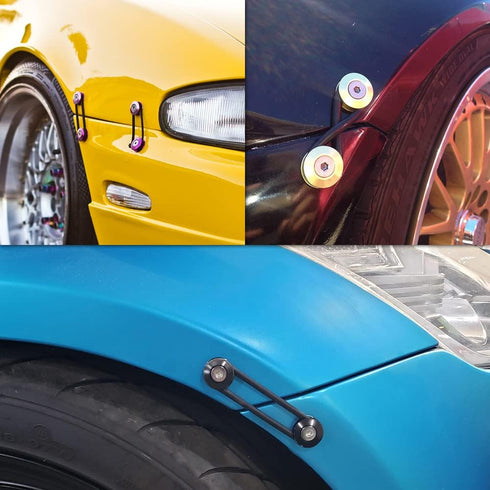 JDM Bumper Quick Release Front Rear Bumper Fasteners, 4 Piece (Gray), 8 x O-Ring...
