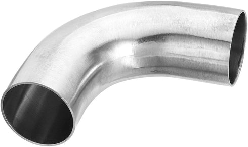 PATIKIL 2pcs 90 Degree Mandrel Bend Elbow, 1 1/2 Inch OD Steel Exhaust Elbow Exhaust Piping Connector 304 Stainless for Exhaust Pipe Stair Handrai...