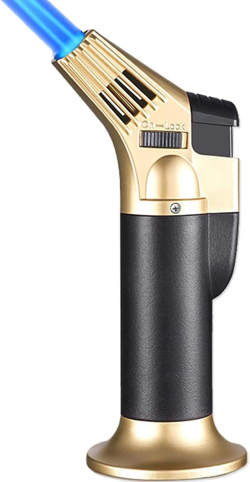 Butane Torch Lighter,Refillable Kitchen Culinary Cooking Blow Torch with Safety Lock Adjustable Flame for Desserts Creme Brulee BBQ Baking—Butane ...