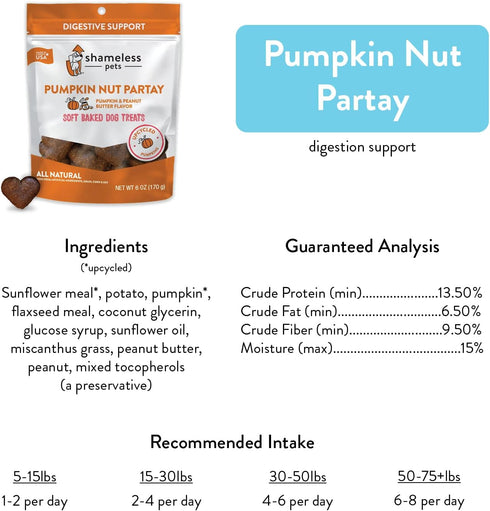 Shameless Pets Pumpkin Nut Par-Tay Soft-Baked Biscuit, 6 OZ...