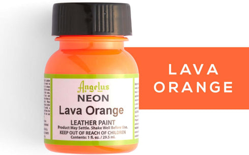 Angelus Neon-1 oz Leather Paint, Lava Orange...