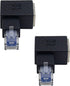Duttek Ethernet Adapter 90 Degree, Left Angled RJ45 Male to Female Extender Adapter, Cat5e/Cat6 RJ45 Ethernet, for Modem, Router, PC, Network Prin...