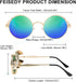 FEISEDY Retro Steampunk Polarized Sunglasses Round Mental Frame Gothic Shades Design Men Women B2820...