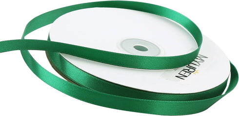3/8 Inch Solid Satin Ribbon Green Double Face Satin Ribbon for Crafts, Gift Wrapping?Party Favor? Baby Shower?Invitation Embellishments?DIY Hair A...