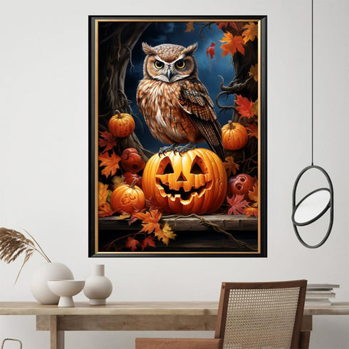 Leczany Cross Stitch Stamped Kit for Adults or Kids - Owl | DIY Embroidery Starter Patterns Craft Kit Needlepoint for Beginner | 11CT, 3 Strands |...