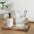 Toothbrush Holders Bamboo Electric Toothbrush Holder Bathroom Storage Organizer Countertop for Toothpaste, Floss, Razor, 2 Pack White...
