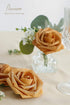 Floroom Artificial Flowers 25pcs Real Looking Gold Foam Fake Roses with Stems for DIY Wedding Bouquets Bridal Shower Centerpieces Party Decoration...