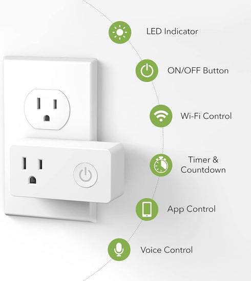BN-LINK WiFi Heavy Duty Smart Plug Outlet, No Hub Required with Timer Function, White, Compatible with Alexa and Google Assistant, 2.4 Ghz Network...