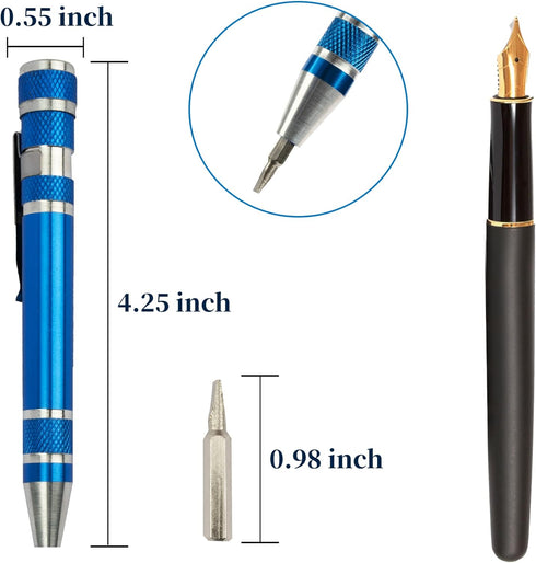 SWATOM 8 in 1 Mini Screwdriver Set Small Screwdrivers Pen Magnetic Repair Tools EDC Compact Precision Gadgets for Computer Eyeglasses Daily Home I...