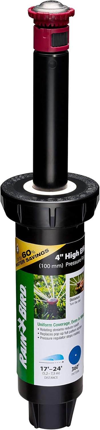 Rain Bird 22SAFPROPR Pressure Regulating (PRS) High-Efficiency Pro Rotary Sprinkler, 360° Full Pattern, 17' - 24' Spray Distance, 4" Pop-up Height...