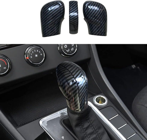 ruihe Carbon Fiber Color Auto Car Gear Shift Knob Cover Fit for Golf Jetta Passat Tiguan Atlas Beetle GLI Eos CC Golf TDI E-Golf Golf Sportwagen J...