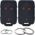 GFDesign 2Pcs Silicone 4 Buttons Key Fob Cover Remote Case Keyless Protector Compatible with Chevrolet Chevy Colorado Silverado Suburban Tahoe GMC...