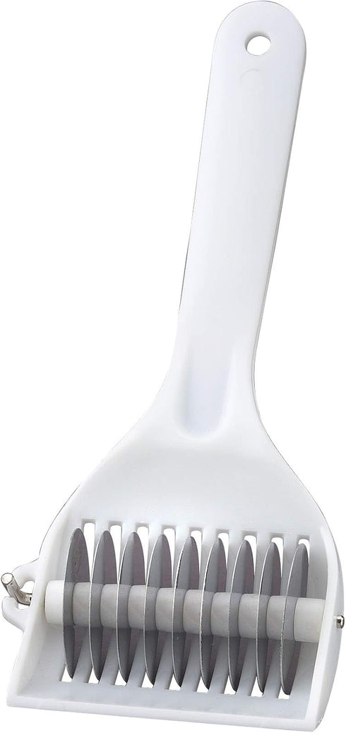 HIC’s Gourmet Rolling Fresh Herb and Multipurpose Kitchen Mincer, with 9-Stainless Steel Blades, White...