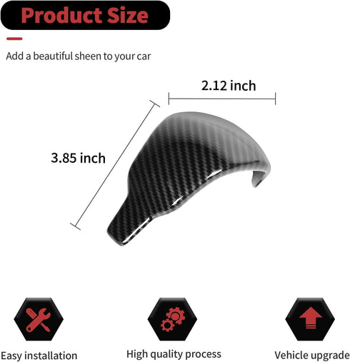 RT-TCZ Carbon Fiber Gear Shift Knob Cover Trim Decorative Interior Accessories for Jeep Grand Cherokee 2017-2020...