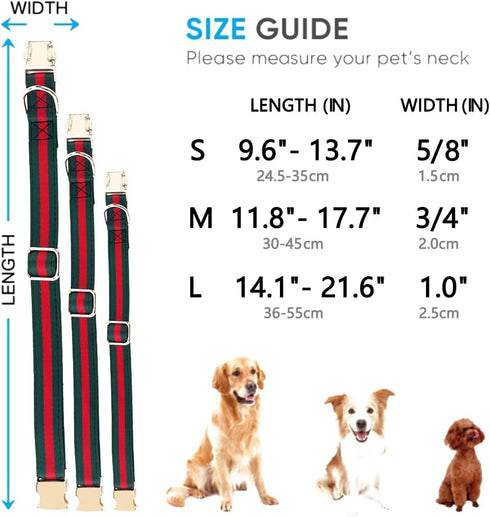 Premium Dog Collar, Cute Dog Collars Luxury Style, Durable Pet Collars with Metal Buckle Safety for Puppy Small Dogs...