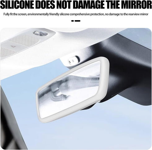 1 PC Car Rearview Mirror Protective Cover, Silicone Stretchable Snug Fit Interior Rearview Mirror Decoration, Shockproof Anti-collision Mirror Pro...